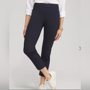Chicos Navy Brigitte Slim Cropped Pants